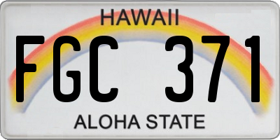 HI license plate FGC371