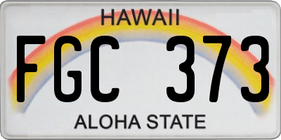 HI license plate FGC373