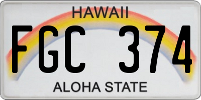HI license plate FGC374
