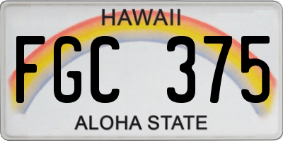 HI license plate FGC375