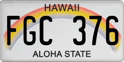 HI license plate FGC376