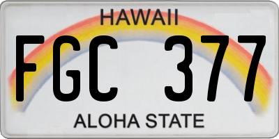 HI license plate FGC377