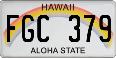 HI license plate FGC379