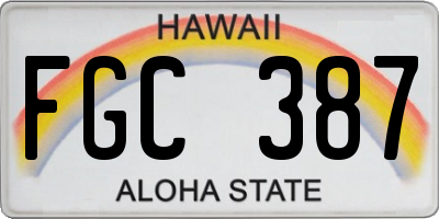 HI license plate FGC387