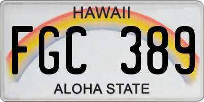 HI license plate FGC389
