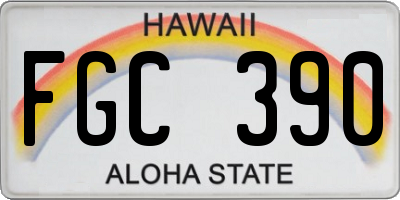 HI license plate FGC390