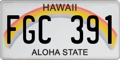 HI license plate FGC391