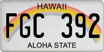 HI license plate FGC392