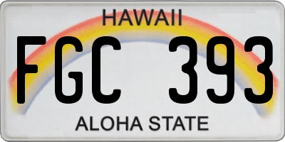 HI license plate FGC393