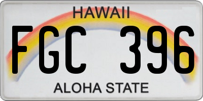 HI license plate FGC396