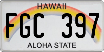 HI license plate FGC397