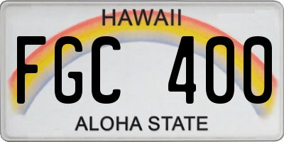 HI license plate FGC400