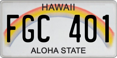 HI license plate FGC401