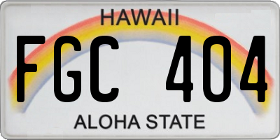 HI license plate FGC404