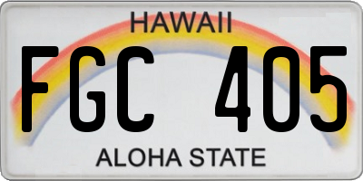 HI license plate FGC405