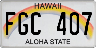 HI license plate FGC407