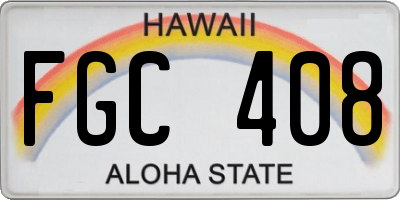 HI license plate FGC408