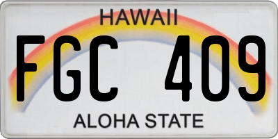 HI license plate FGC409