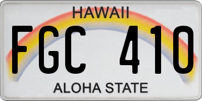 HI license plate FGC410
