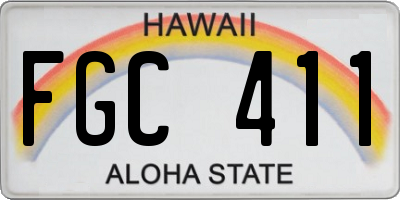 HI license plate FGC411