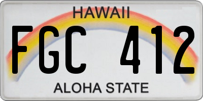 HI license plate FGC412