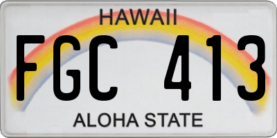 HI license plate FGC413