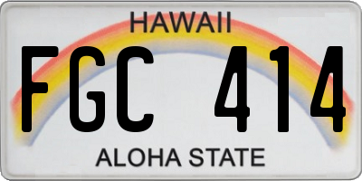 HI license plate FGC414