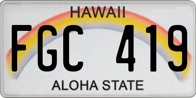 HI license plate FGC419