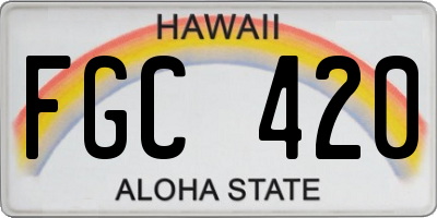 HI license plate FGC420