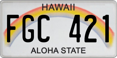HI license plate FGC421