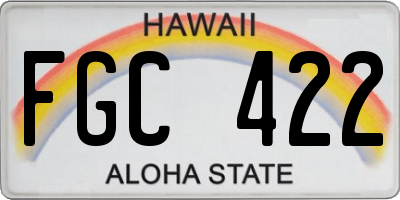 HI license plate FGC422
