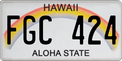 HI license plate FGC424