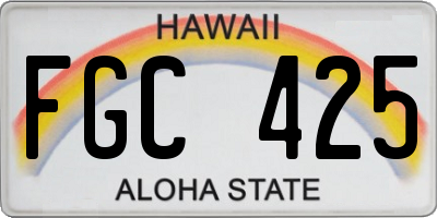 HI license plate FGC425