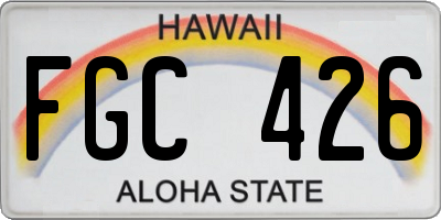 HI license plate FGC426