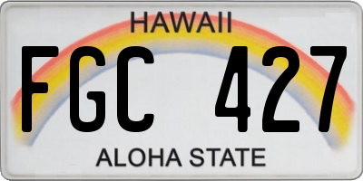 HI license plate FGC427