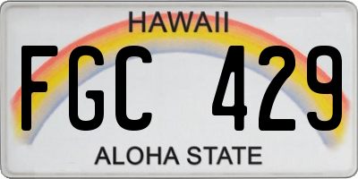 HI license plate FGC429