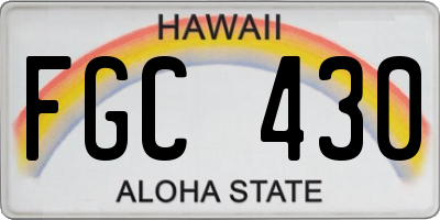 HI license plate FGC430