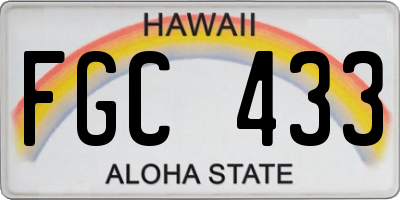 HI license plate FGC433