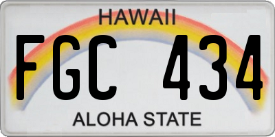 HI license plate FGC434