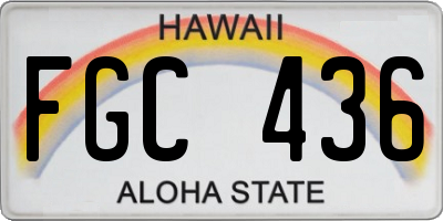 HI license plate FGC436