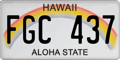 HI license plate FGC437