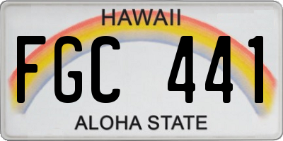 HI license plate FGC441