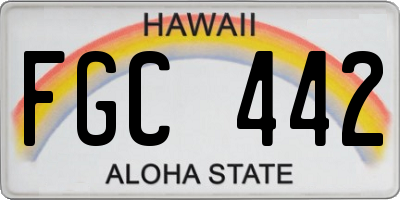 HI license plate FGC442