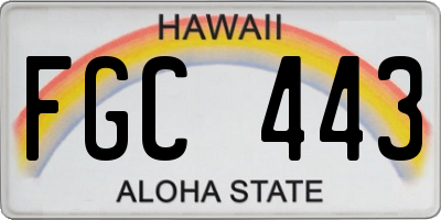 HI license plate FGC443