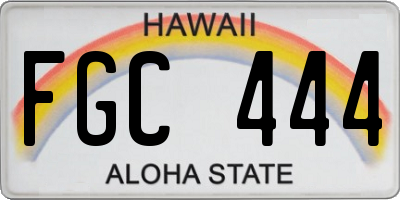 HI license plate FGC444