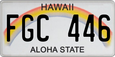 HI license plate FGC446