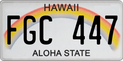 HI license plate FGC447