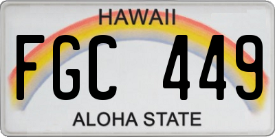 HI license plate FGC449