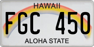 HI license plate FGC450