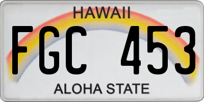 HI license plate FGC453